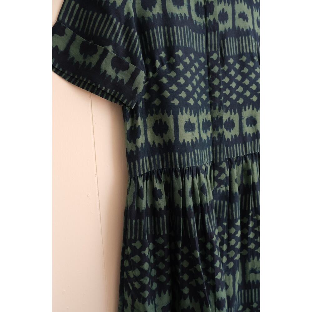 Toast Womens Ikat Shirt Dress Sz 6 Block Print Cotton Silk Minimalist Cottage - Picture 10 of 14